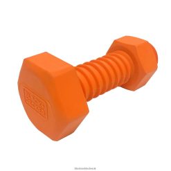 BLACK+DECKER FP0H237Bolt Bone Squeaker Hard Rubber Chew Toy for Dogs 5 In Orange Home & Lifestyle